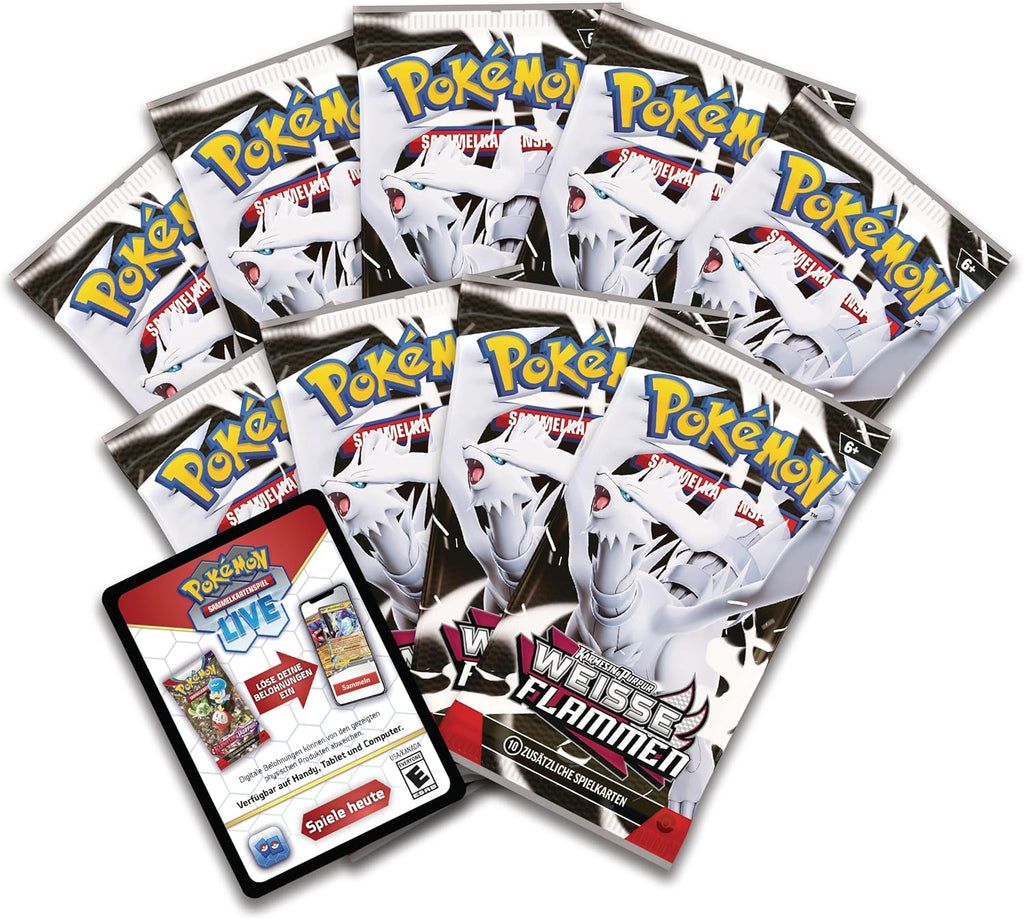 Pokémon-Sammelkartenspiel: Top-Trainer-Box Karmesin & Purpur – Weiße Flammen: Reshiram