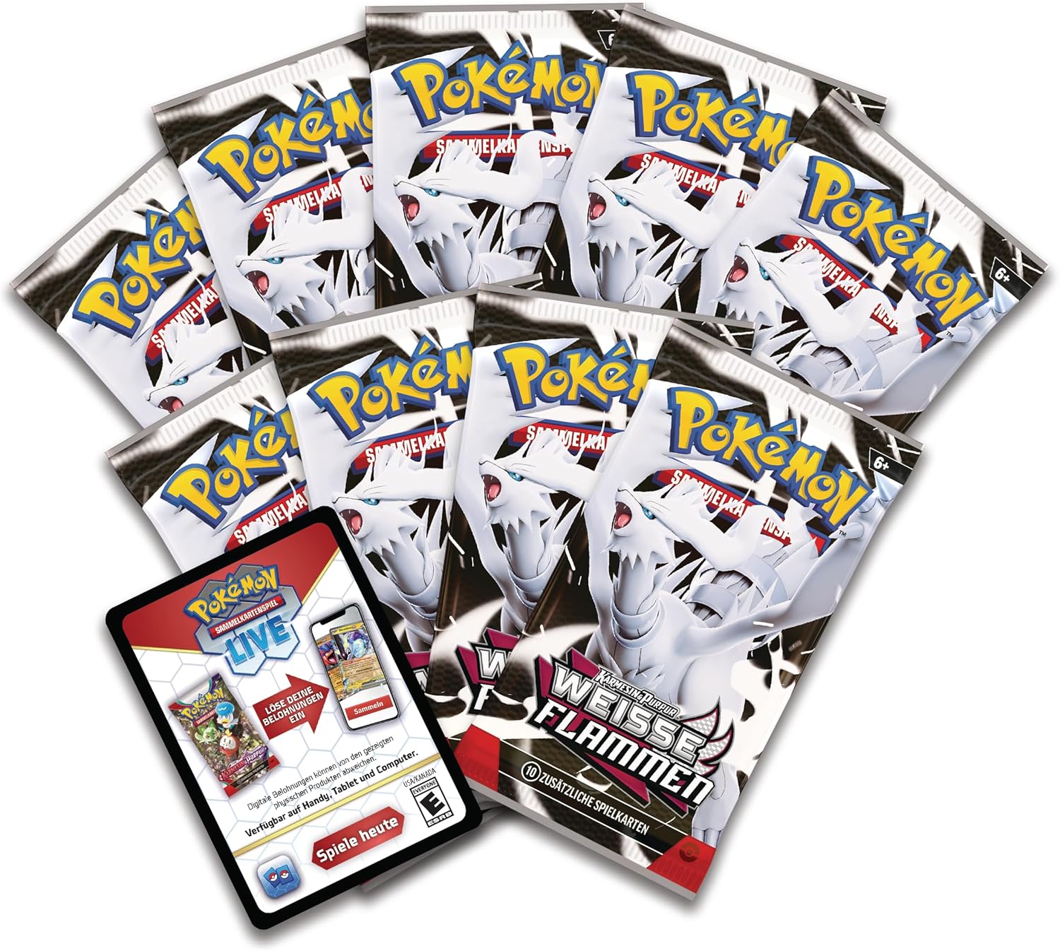Pokémon-Sammelkartenspiel: Top-Trainer-Box Karmesin & Purpur – Weiße Flammen: Reshiram