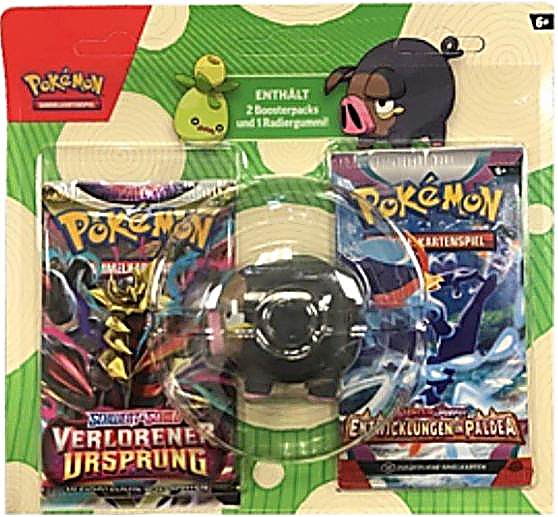 Pokemon Back To School Eraser Blister - 1x Verlorener Ursprung und 1x Entwicklungen in Paldea - (Deutsch)